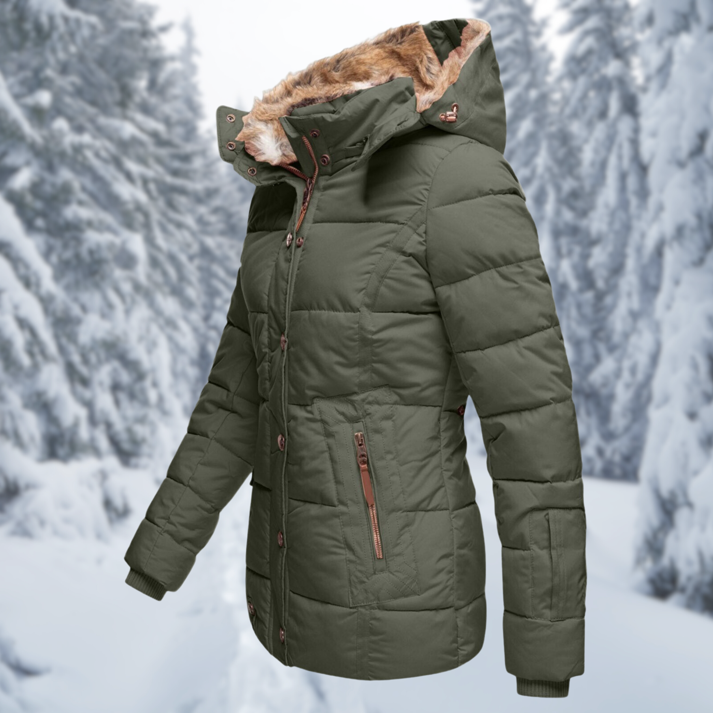 Livia | Winterjacke mit Edlem Design und Flauschigem Pelzfutter für Damen