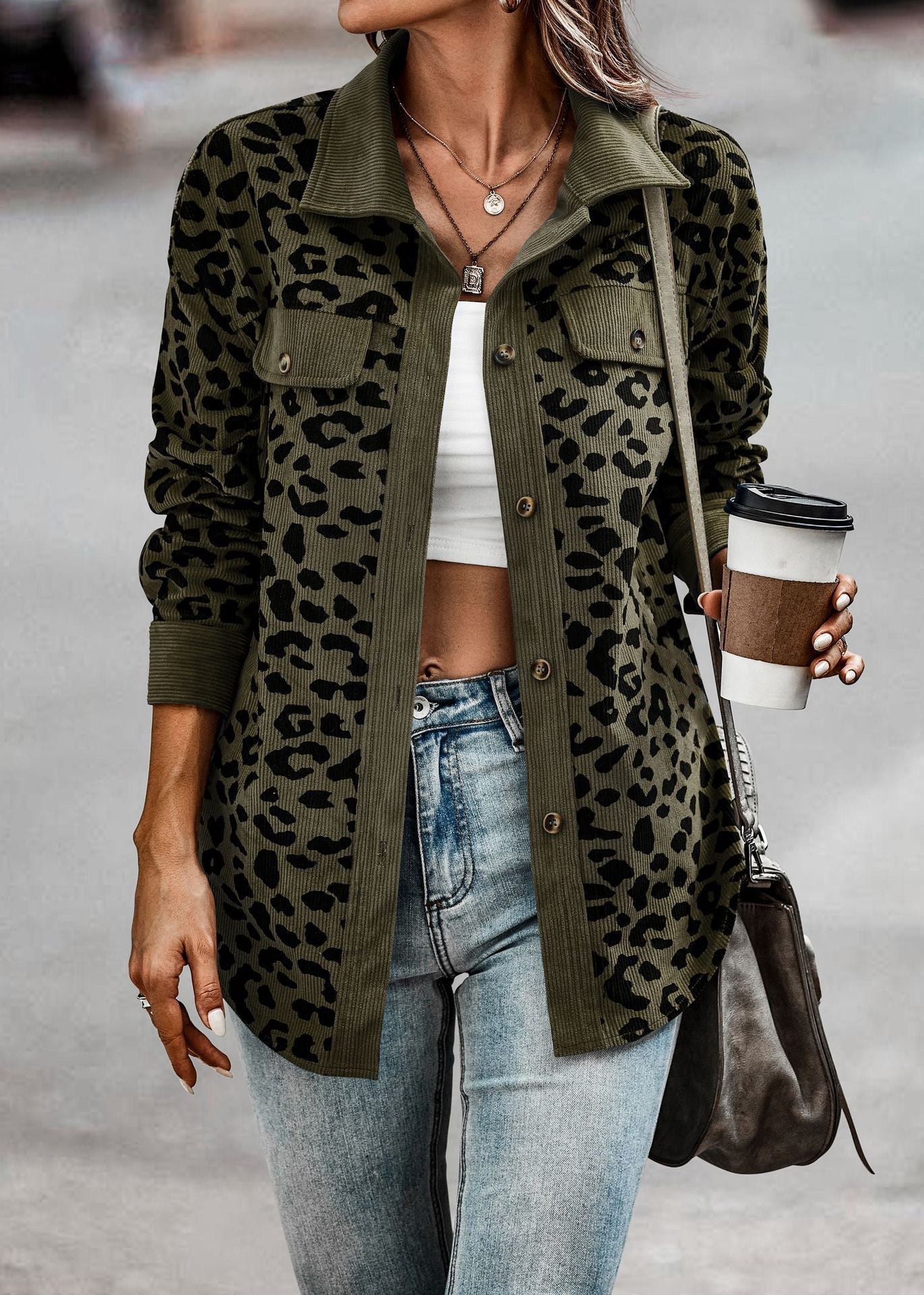 Luna | Herbstjacke mit Bequemer Oversized-Passform und Eleganten Leopardenmuster für Frauen
