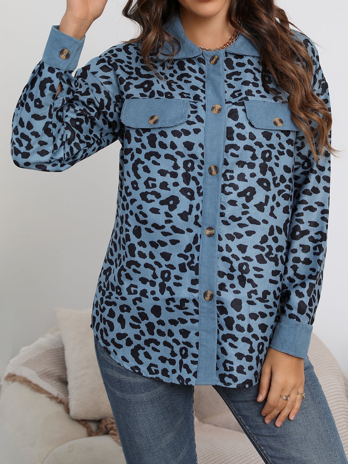 Luna | Herbstjacke mit Bequemer Oversized-Passform und Eleganten Leopardenmuster für Frauen