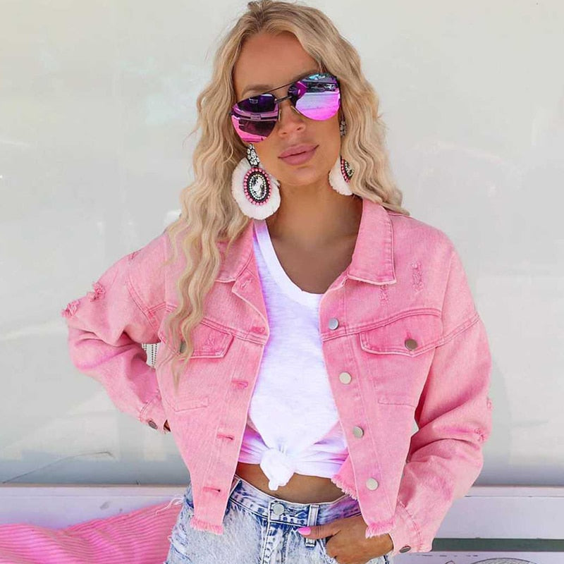 Luna | Jeansjacke mit Stilvollen Fransen für Frauen