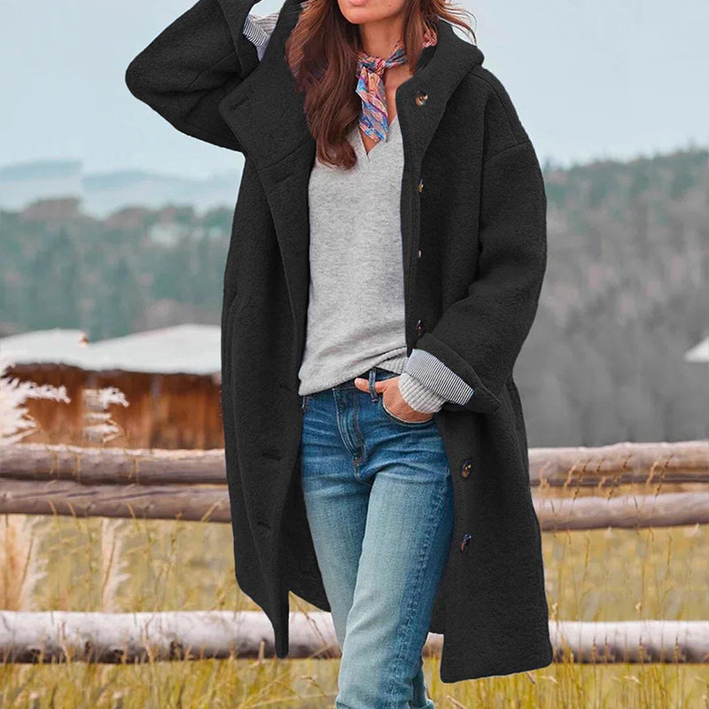 Seraphina | Wintermantel mit Hochwertiger Wolle und Bequemer Kapuze für Damen