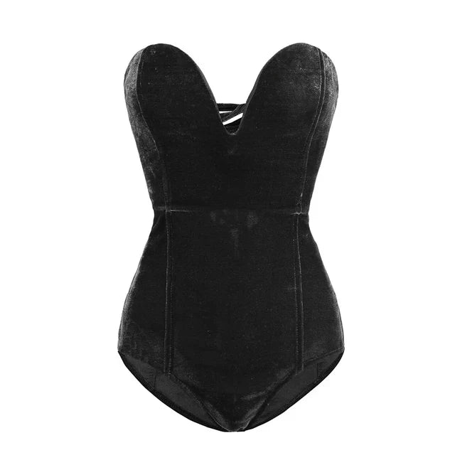 Celestia | Body aus Samt mit verführerischem Charme und festlichen Verzierungen für Damen