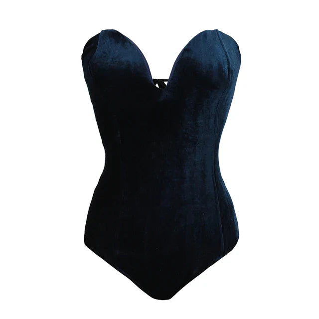 Celestia | Body aus Samt mit verführerischem Charme und festlichen Verzierungen für Damen