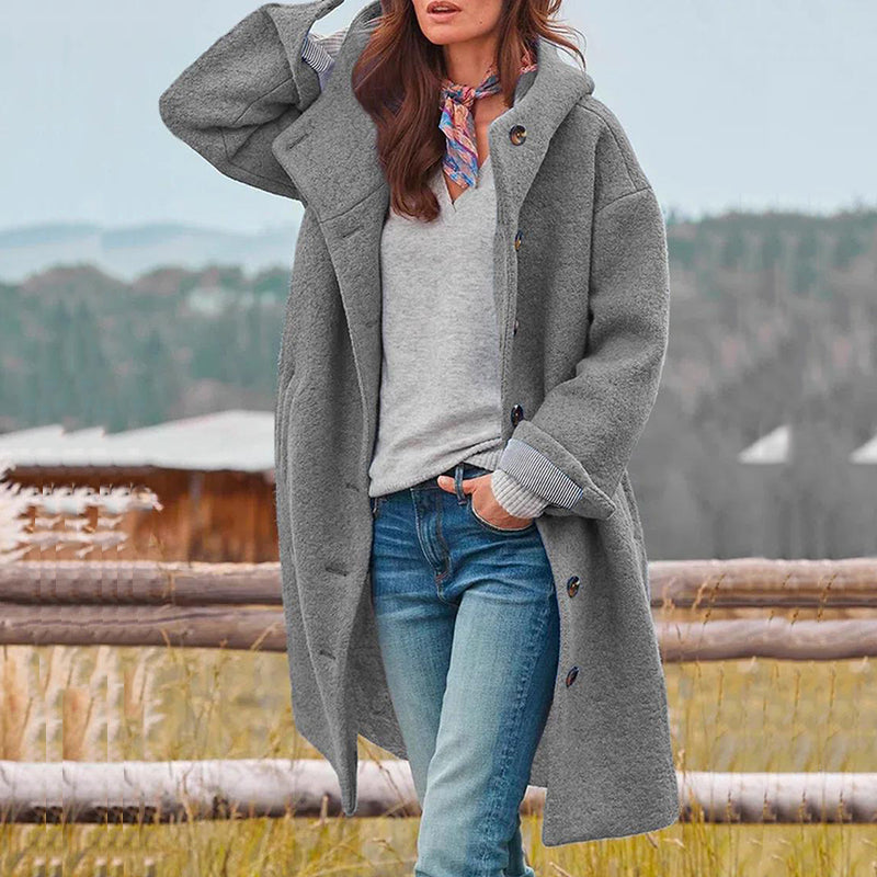 Seraphina | Wintermantel mit Hochwertiger Wolle und Bequemer Kapuze für Damen