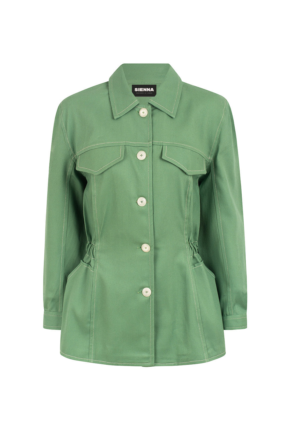 Luna | Jacke mit eleganten Ballonärmeln und kontrastierenden Nähten für Frauen