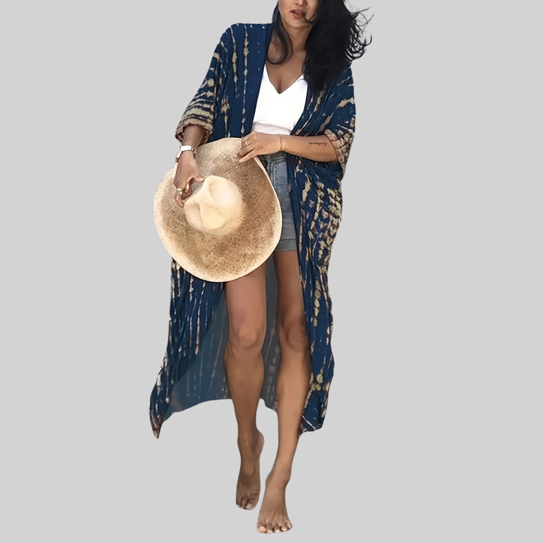 Luna | Kimono mit Boho-Print und Lockere Passform für den Strand