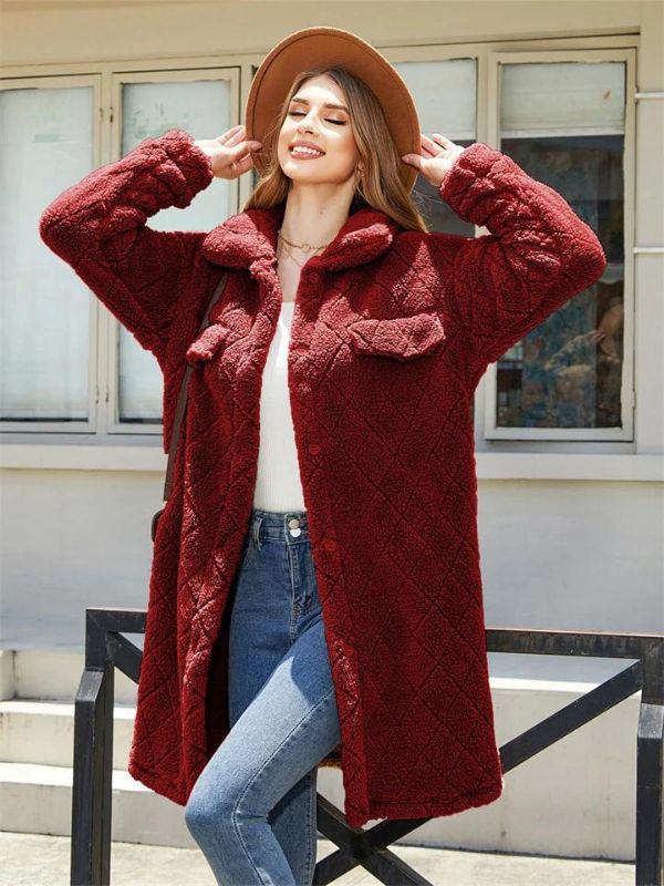 Aurelia | Mantel mit luxuriösem Komfort und rautenförmigem Design für Damen