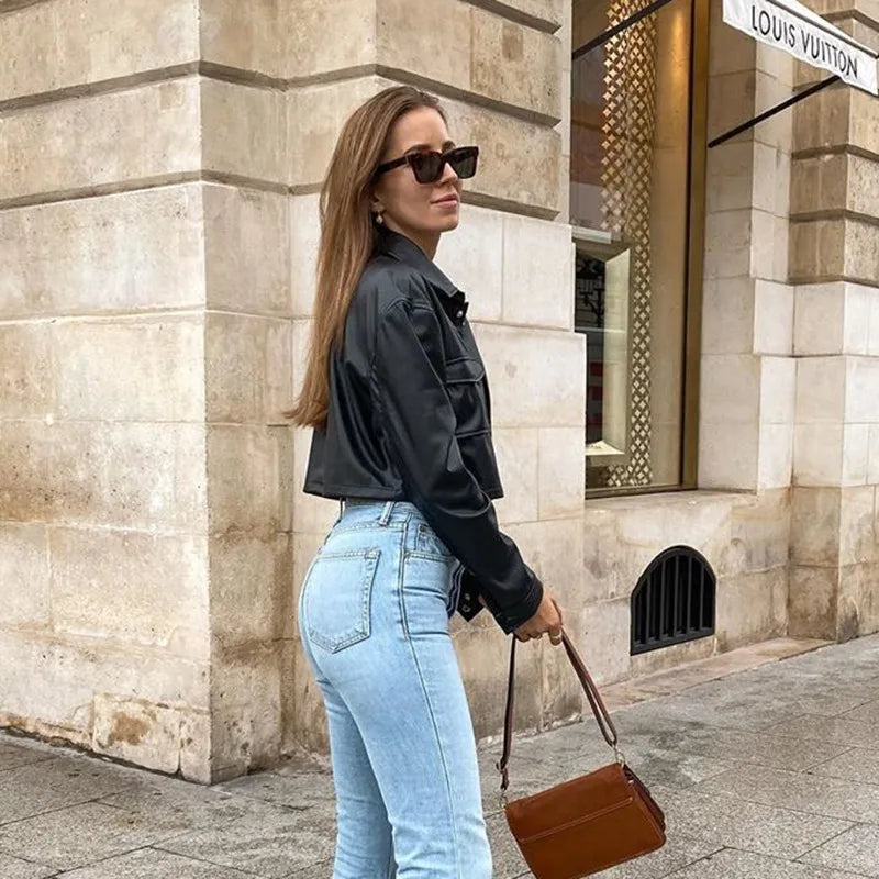 Luna | Lederjacke mit Stilvollem Design und Praktischen Taschen für Frauen