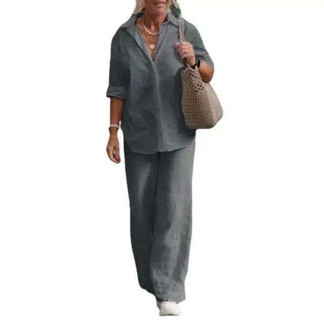Sophia | Leinen-Zweiteiler mit Stilvollem Design und Hochwertigem Material für Damen