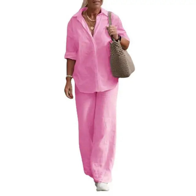 Sophia | Leinen-Zweiteiler mit Stilvollem Design und Hochwertigem Material für Damen