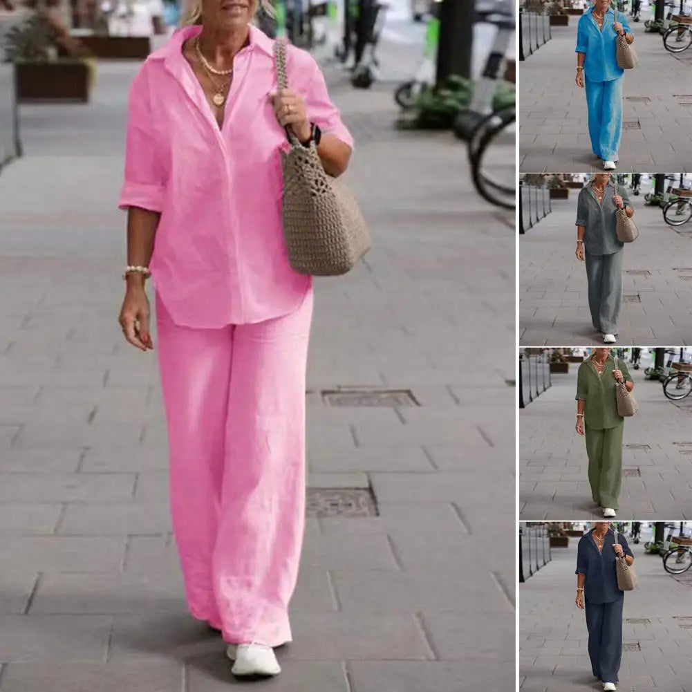 Sophia | Leinen-Zweiteiler mit Stilvollem Design und Hochwertigem Material für Damen
