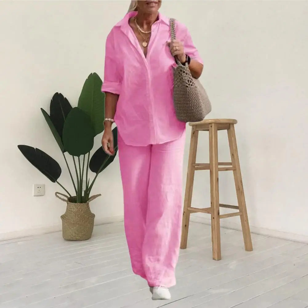 Sophia | Leinen-Zweiteiler mit Stilvollem Design und Hochwertigem Material für Damen