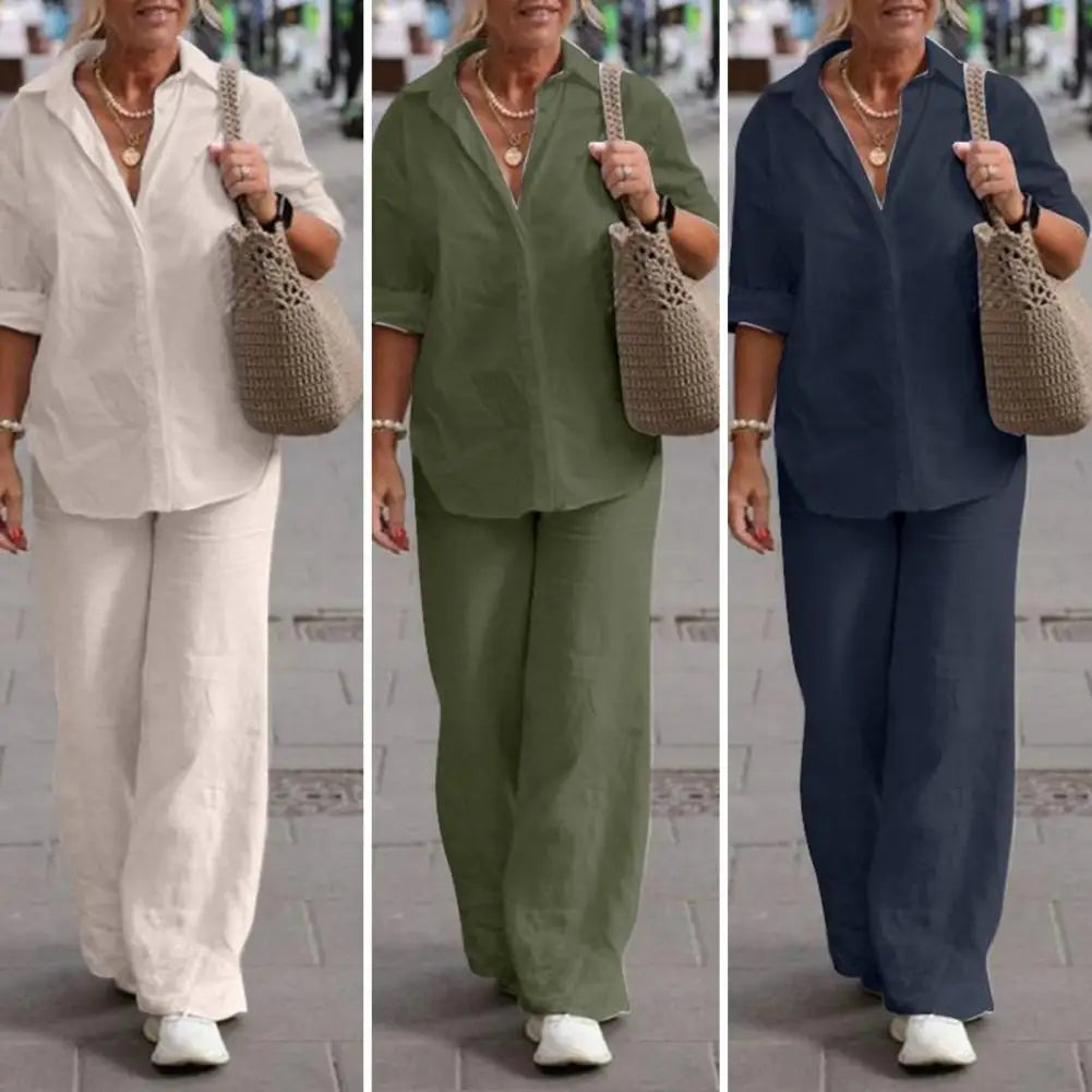 Sophia | Leinen-Zweiteiler mit Stilvollem Design und Hochwertigem Material für Damen