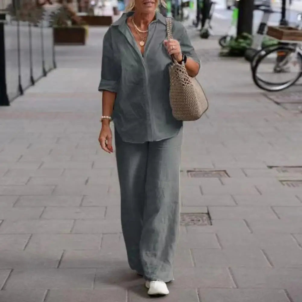 Sophia | Leinen-Zweiteiler mit Stilvollem Design und Hochwertigem Material für Damen