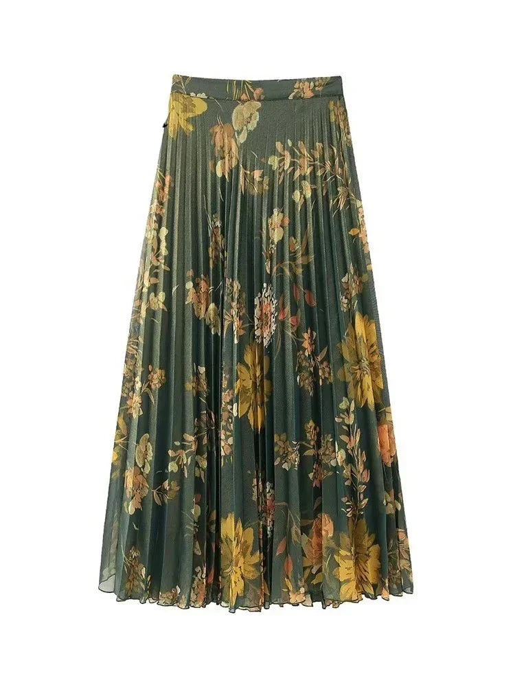 Marjorie | Midirock mit Plissee und Eleganter Spitze für Damen