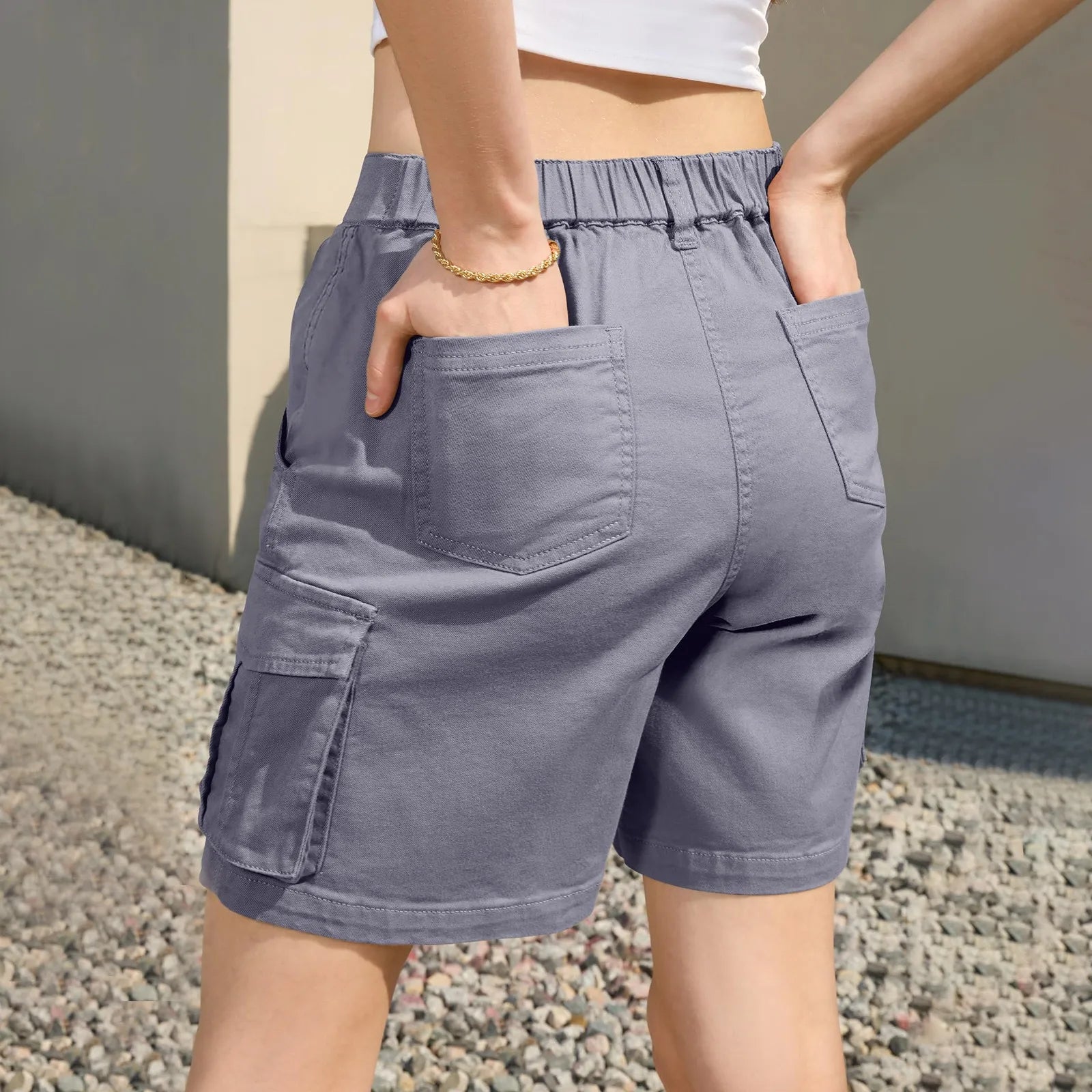 Luna | Cargo Shorts mit Elastischem Bund und Praktischen Taschen für Damen