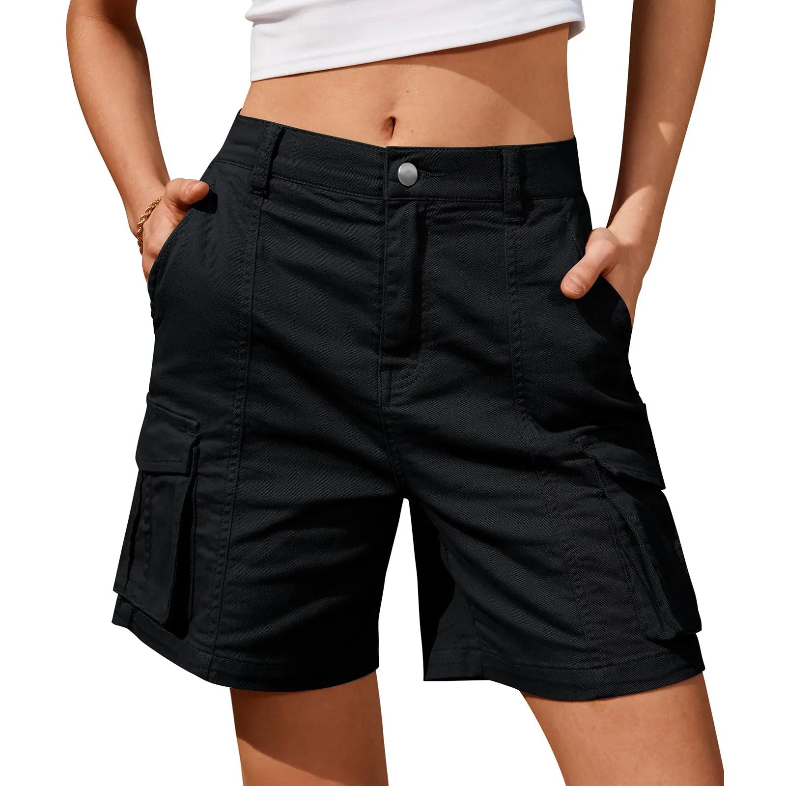 Luna | Cargo Shorts mit Elastischem Bund und Praktischen Taschen für Damen