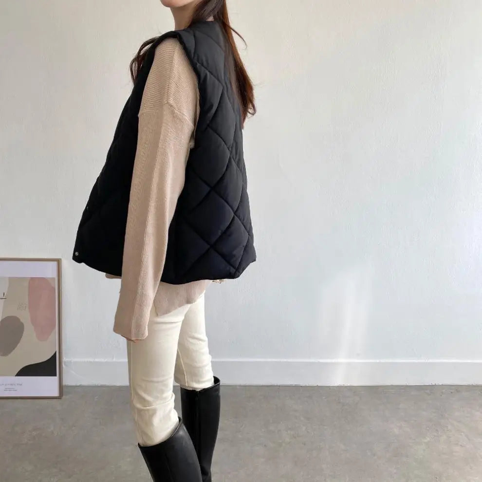 Livia | Gepolsterte Baumwollweste mit stilvollem Design für Damen