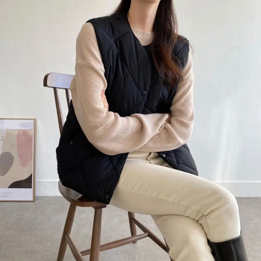 Livia | Gepolsterte Baumwollweste mit stilvollem Design für Damen