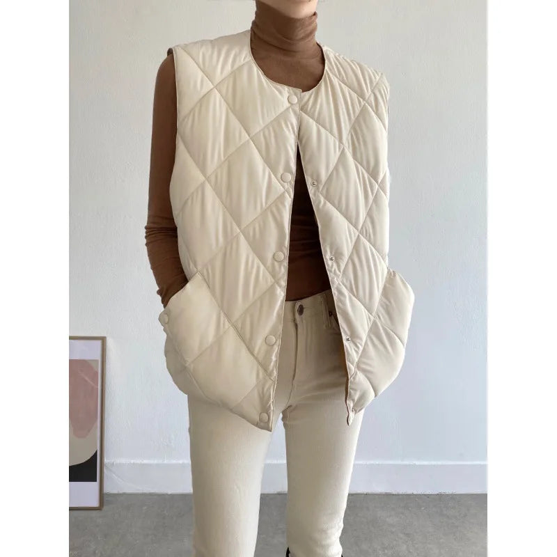 Livia | Gepolsterte Baumwollweste mit stilvollem Design für Damen