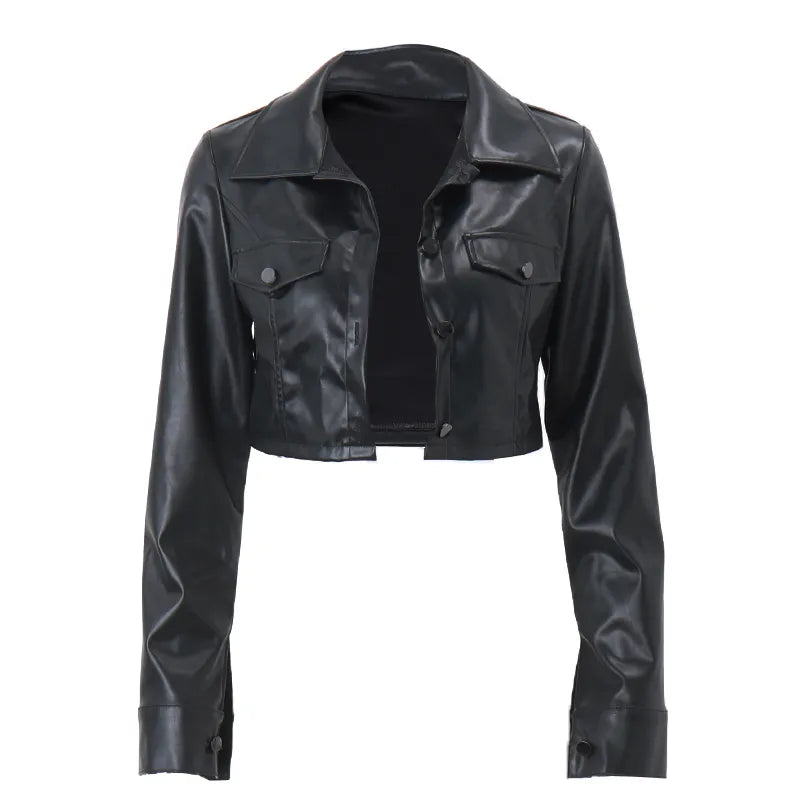 Liora | Kurze Lederjacke mit Y2K-Design und Edgy Stil für Damen