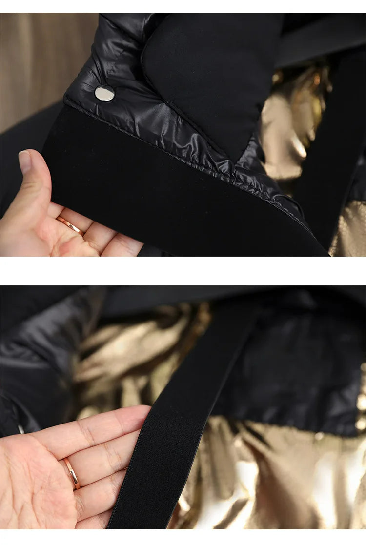 Lira | Daunenjacke mit Goldverzierungen und Funktionalität für Damen