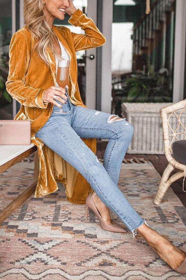 Siena | Kimonojacke aus Samt mit luxuriösem Wildleder und fließender Eleganz für Frauen