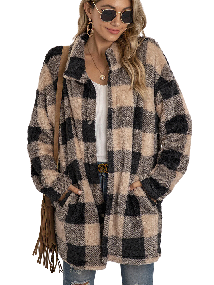 Celestia | Strickjacke mit Kariertem Muster und Eleganter Ausstrahlung für den Winter