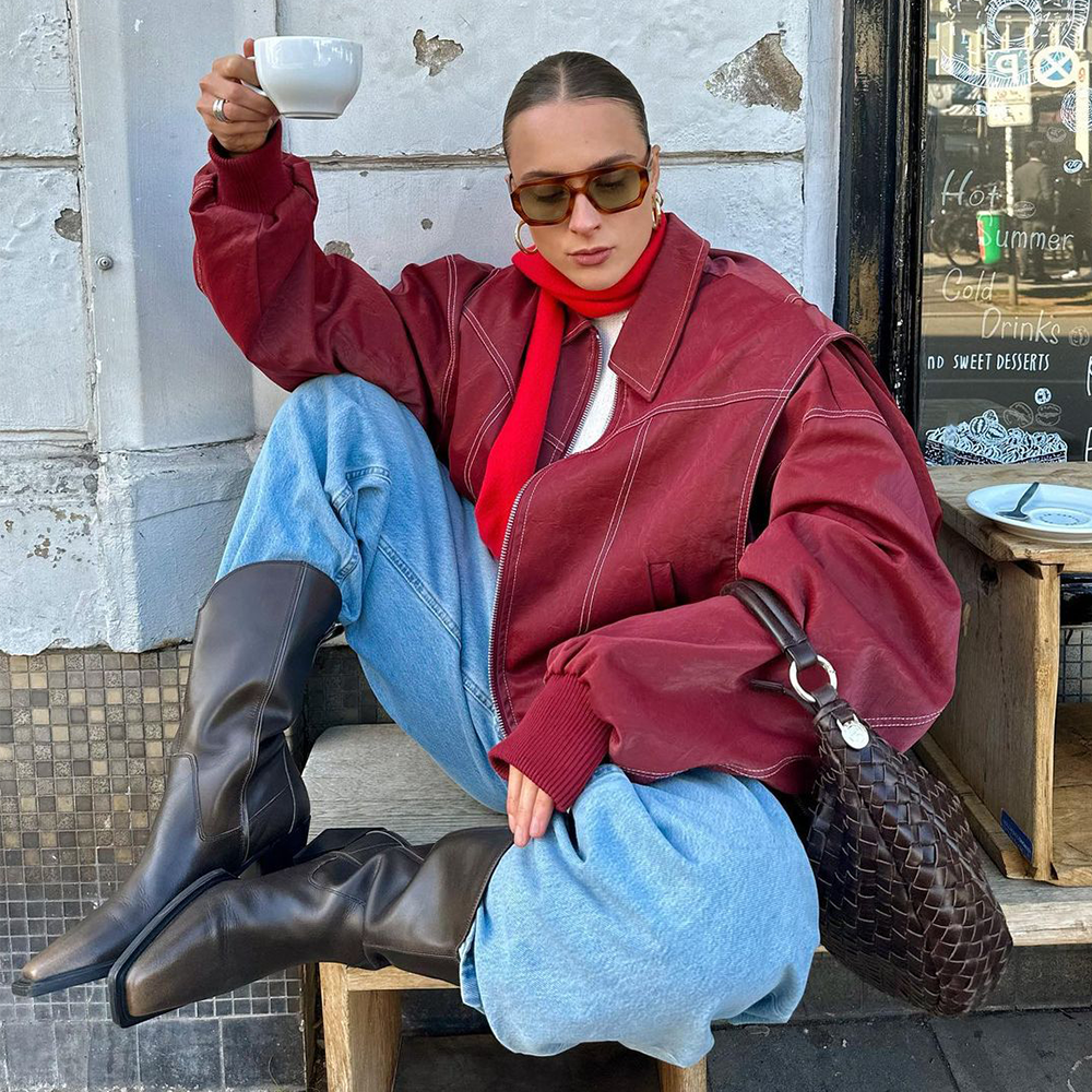 Liora | Übergroße Jacke mit Stil und Kontrastnähten für Frauen
