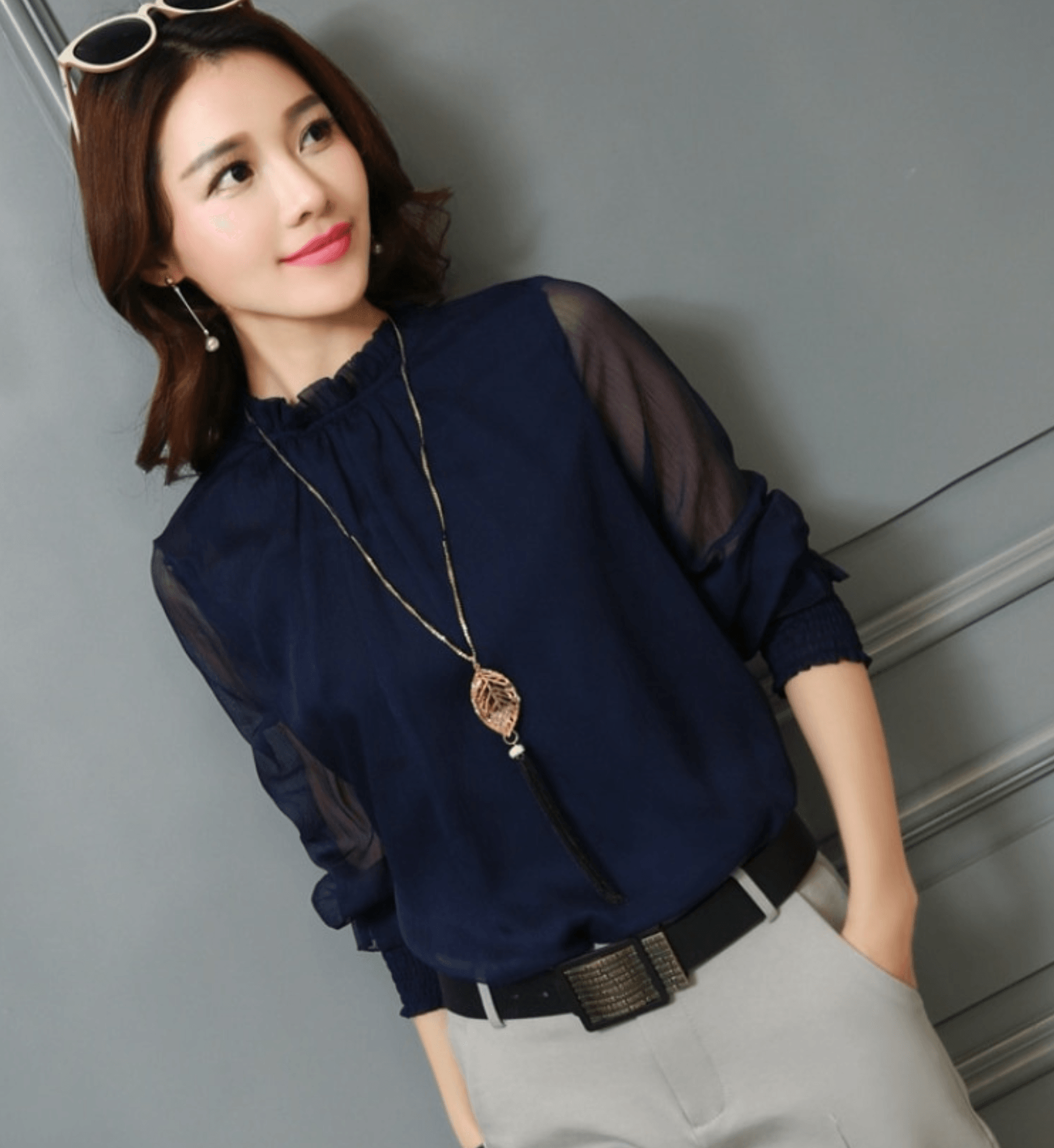 Zephyr | Elegante Damenbluse mit Netzstoff und Ausschnitt - Stilvoll und Raffiniert