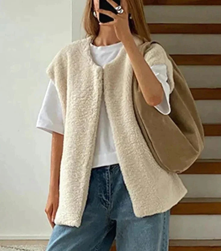 Livia | Teddygilet mit Weichem Stoff und Praktischen Taschen für Damen