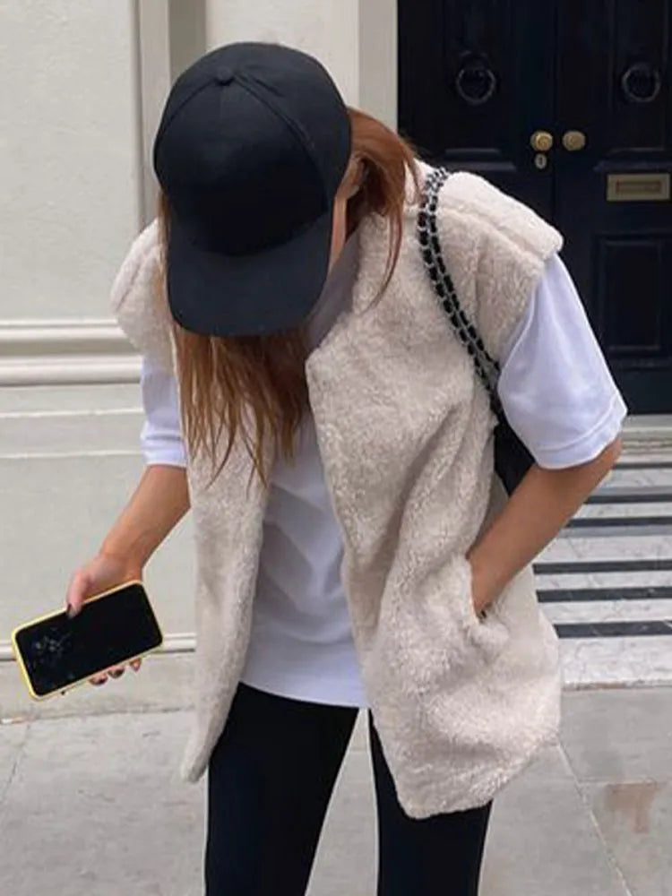 Livia | Teddygilet mit Weichem Stoff und Praktischen Taschen für Damen