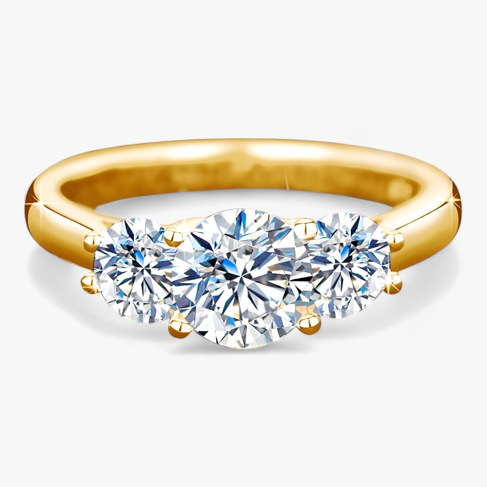 Celestia | Moissanit-Ringe aus Gelbgold mit Luxusdesign für Damen