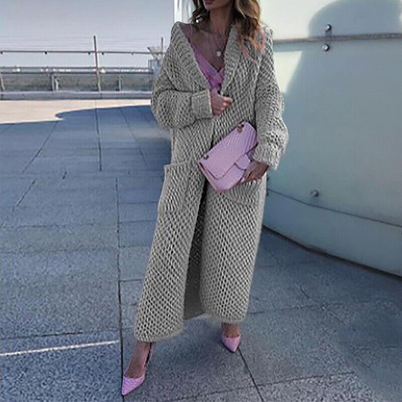 Liana | Langer Cardigan mit Wasserdichtem Material und Stilvollem Look für Frauen