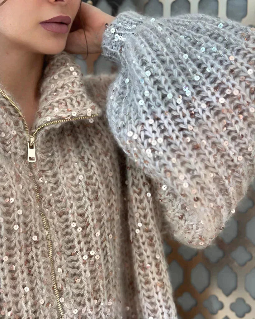 Celestina | Pulloverjacke mit Pailletten für elegante Damen