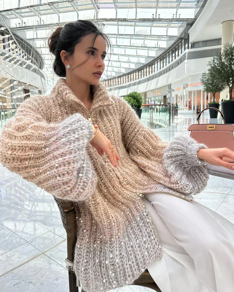 Celestina | Pulloverjacke mit Pailletten für elegante Damen
