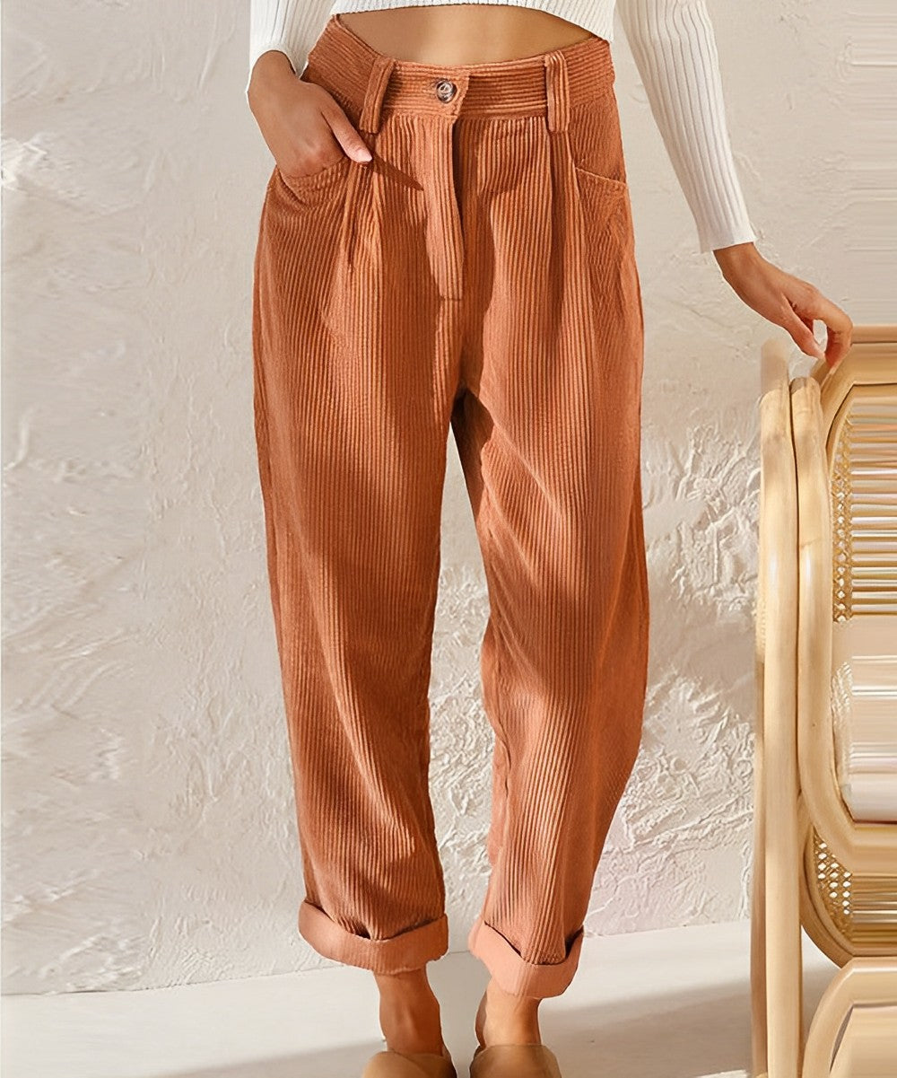 Liora | Gerade Hose aus Cord mit Stilvollem Design und Bequemlichkeit für Damen